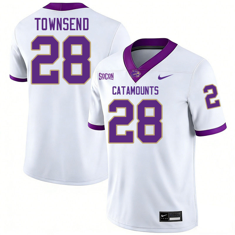Western Carolina Catamounts #28 Markel Townsend College Football Jerseys,Uniforms-White